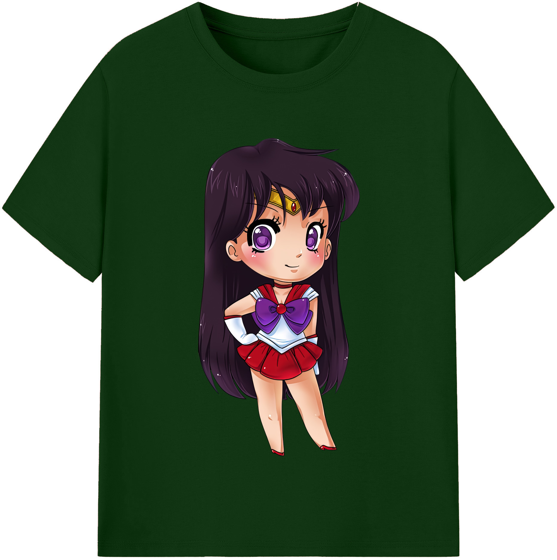 （画像用） 美少女戦士セーラームーン 火野レイ ひの レイ Sailor Moon Hino Rei （セーラーマーズ,Sailor Mars） 綿100％半袖Tシャツ（フロントプリント）